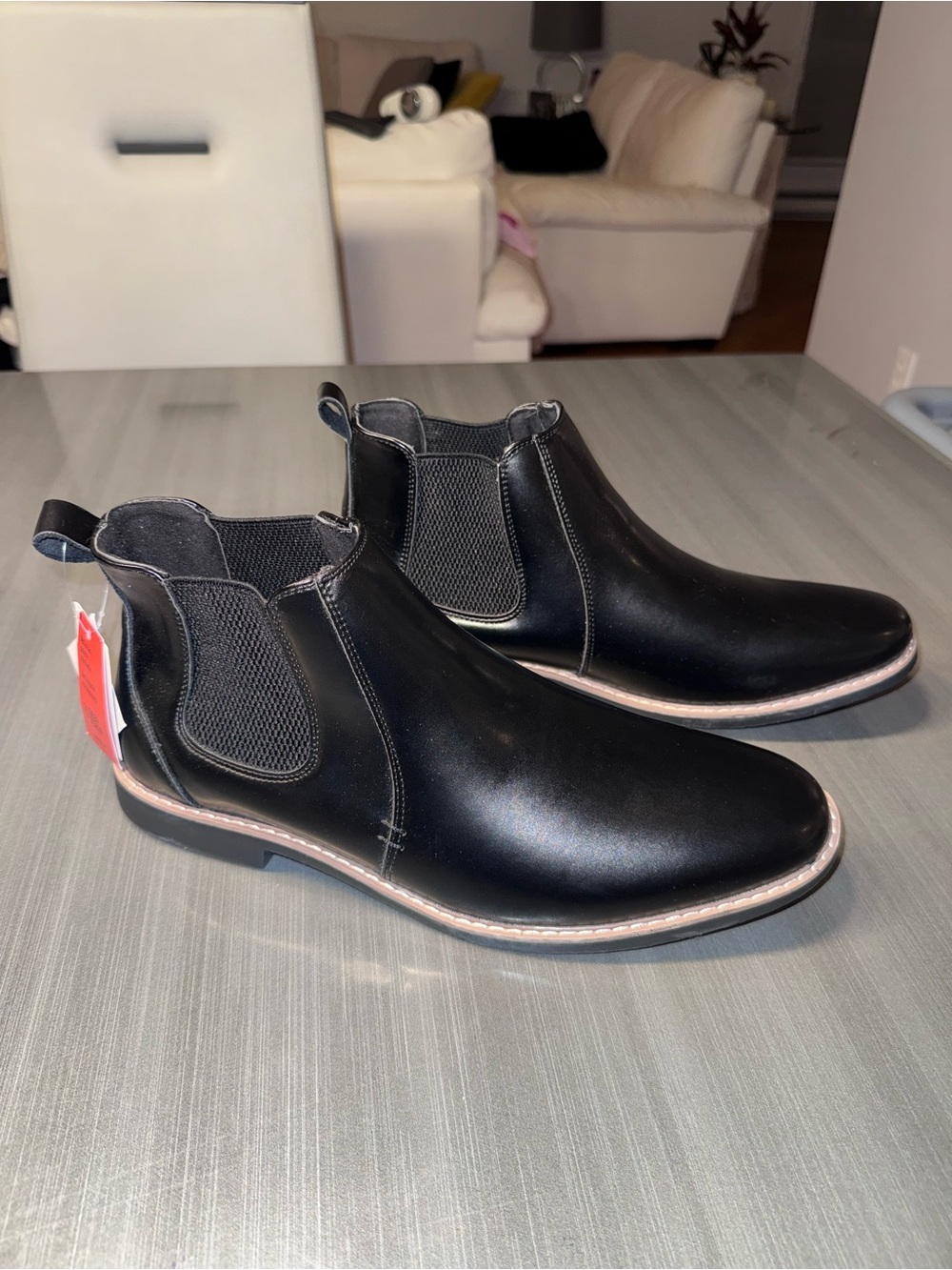 Men's Staggs Black Chelsea Boots - Classic Slip-On Dress Boots 10W